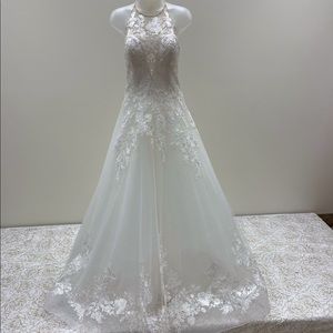 NWT Eddy K. High Neck Lace Wedding Dress